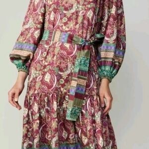 Anthropoligy Current Air Bohemian Paisley Maxi Dress Small